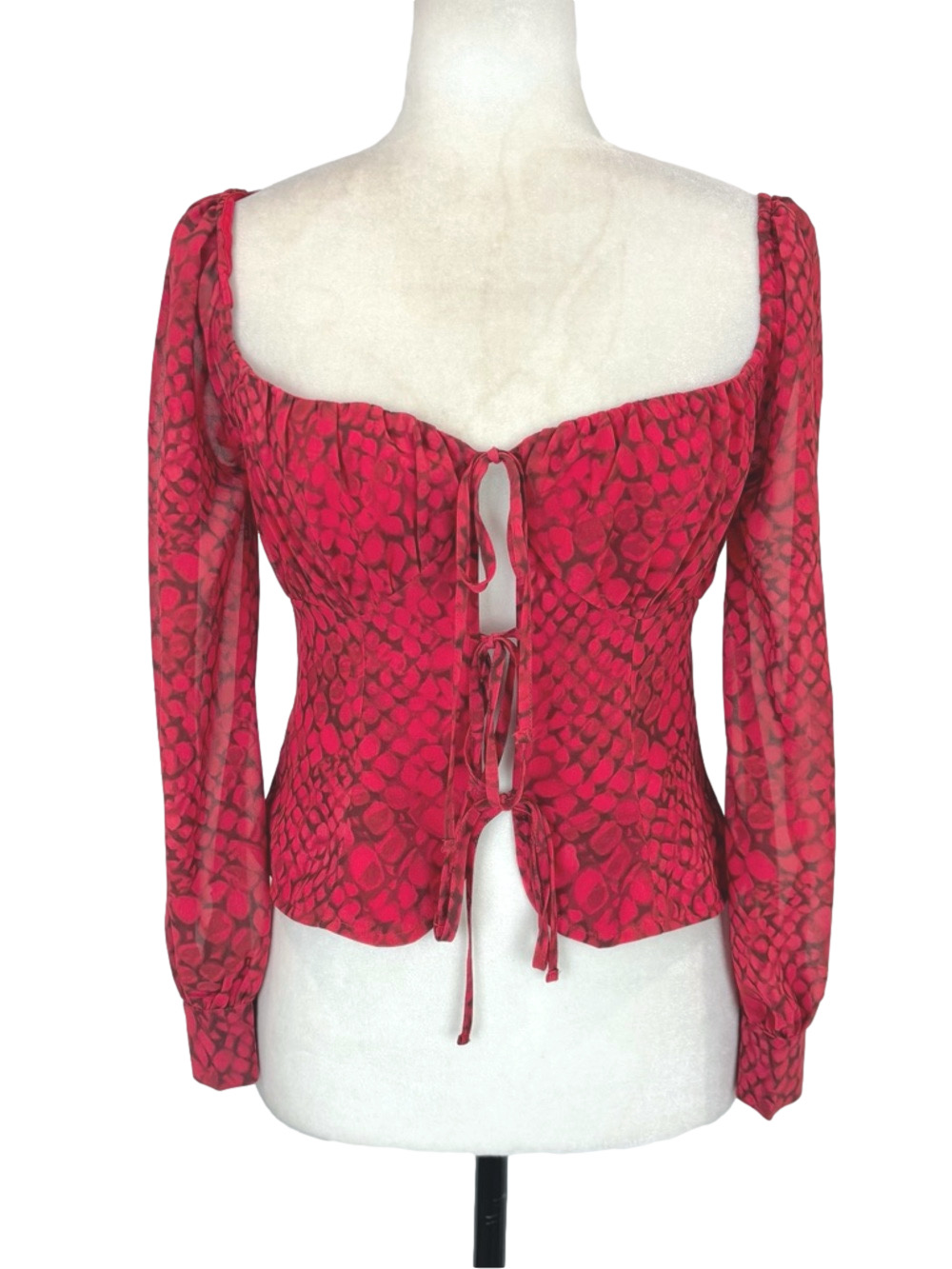 Majorelle red Waldorf blouse